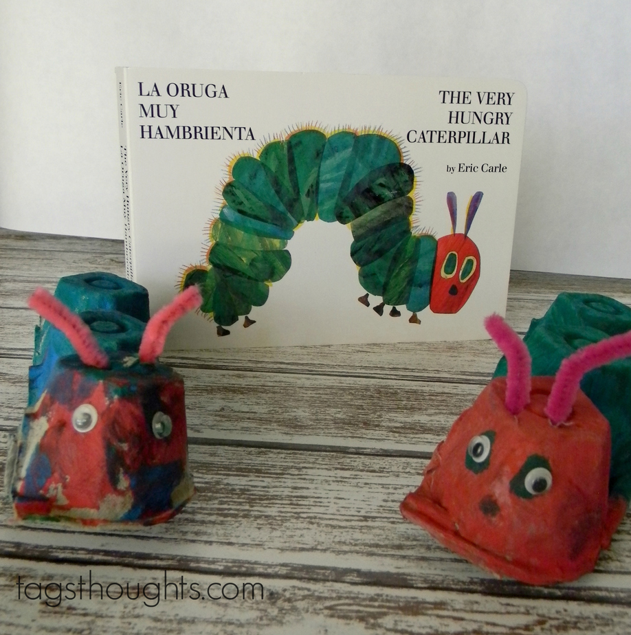 Hungry ‘Egg Carton’ Caterpillar Craft for kids by trishsutton.com