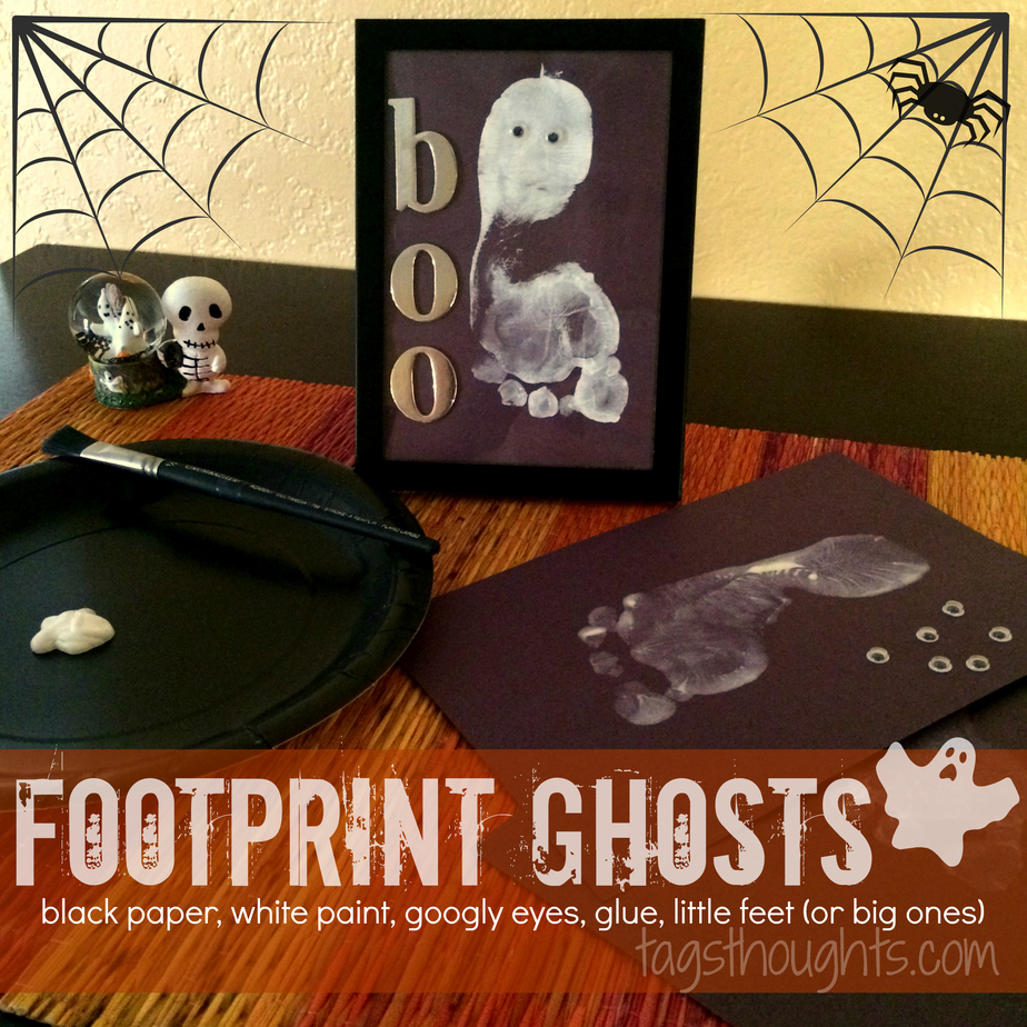 Footprint Ghosts for Halloween Cards or Decor