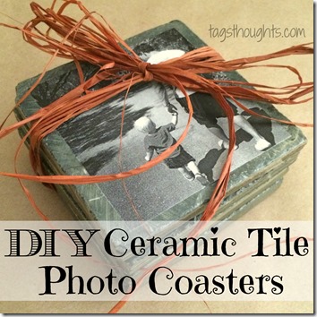 DIY Ceramic Tile Photo Coasters make a lovely homemade gift for Birthdays, Christmas, Mother's Day, Father's Day & Grandparent's Day! TrishSutton.com