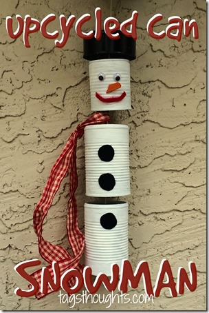 Upcycled Can Snowman by TrishSutton.com