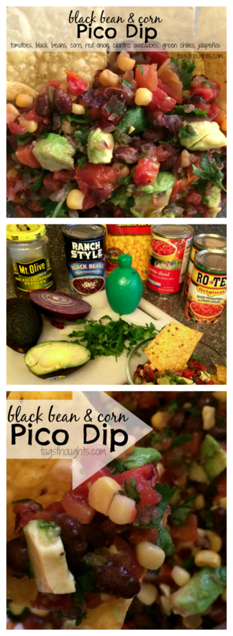 Black Bean & Corn Pico Dip; just like most people, I have a favorite recipe Black Bean & Corn Pico Dip. It's great with tortiallas, chips and with a spoon! TrishSutton.com