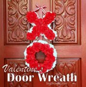 A Valentine's welcome for January and February visitors. Welcome Love Valentine's Door Wreath. TrishSutton.com