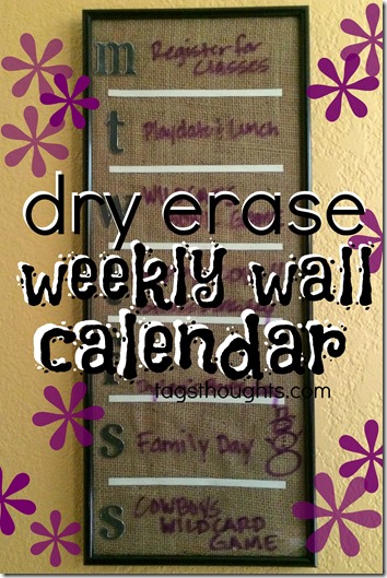 Dry Erase Weekly Wall Calendar trishsutton.com