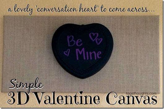 Simple 3D Valentine Canvas by trishsutton.com #conversationheart #valentine #decor #target #onespot