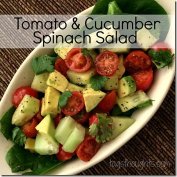 Tomato & Cucumber Spinach Salad Recipe - TagsThoughts