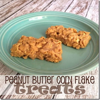 Peanut Butter Corn Flake Treats by trishsutton.com