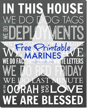 Free Printables for Military Families; In This House, We Do. For Navy, Army, Air Force & Marines. trishsutton.com