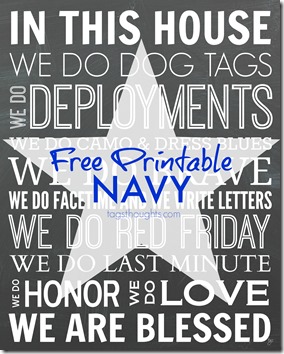 Free Printables for Military Families; In This House, We Do. For Navy, Army, Air Force & Marines. trishsutton.com