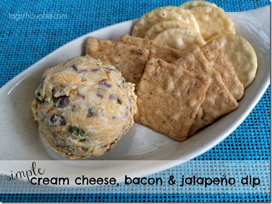 Simple Cream Cheese, Bacon & Jalapeño Dip by TrishSutton.com