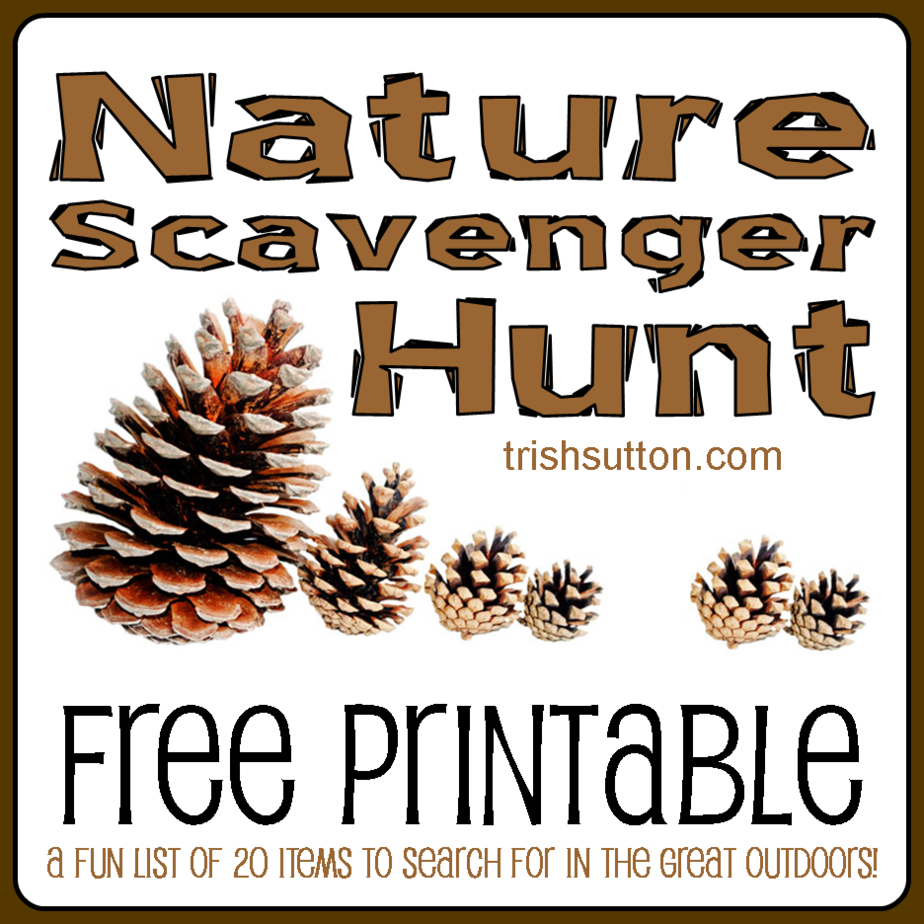 Nature Scavenger Hunt; Free Printable for Kids by Trish Sutton