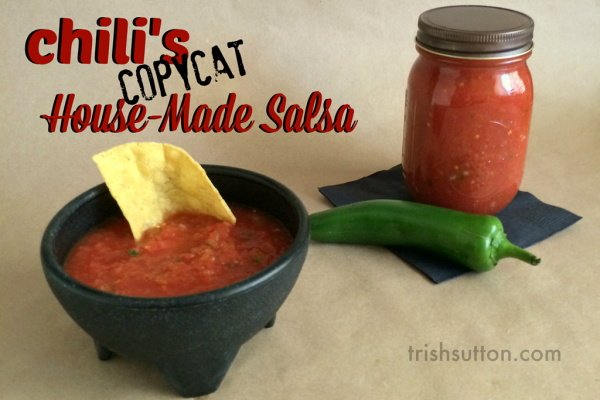 Chili's House-Made Salsa Copycat Recipe; 4 ingredients & 4 seasons; Add all ingredients to a food processor then blend until desired consistency is reached.