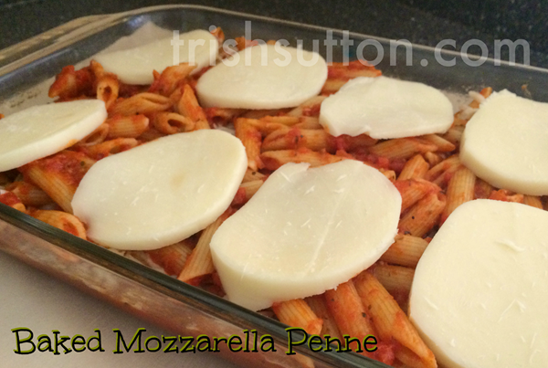 Baked Mozzarella Penne; Recipe for fall! Mezzetta is giving away a Perfect Pasta Night Kit & a $500 grocery gift card. https://ooh.li/26ecc3a #fallforflavor TrishSutton.com