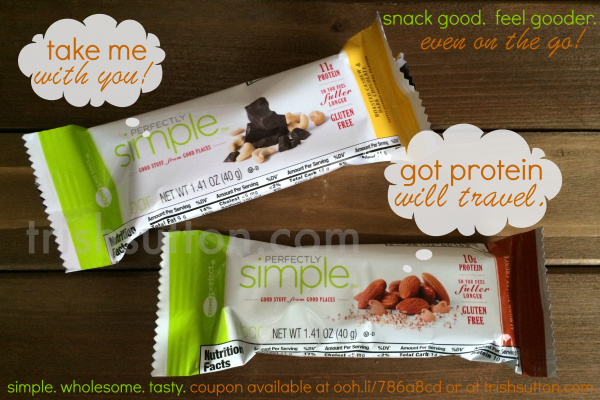 Snack Good. Feel Gooder. Even on the Go. Perfectly Simple Bars; Coupon on TrishSutton.com