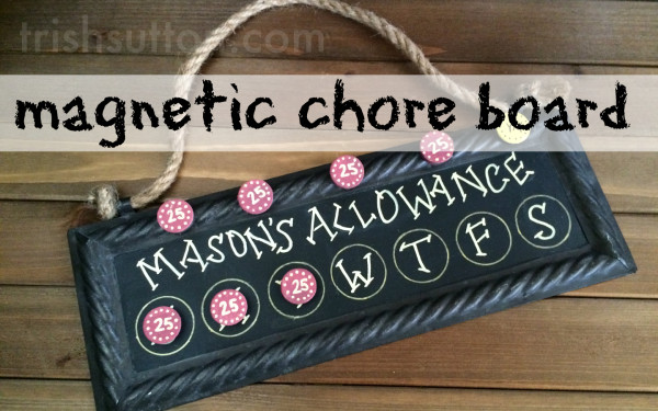 Magnetic Chore Board by TrishSutton.com, Allowance Tracking for Toddlers & Small Children.