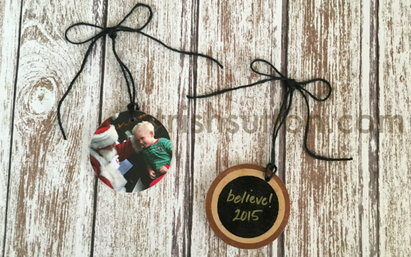 DIY Wooden Disc Photo Ornament, Christmas Craft & Gift by TrishSutton.com