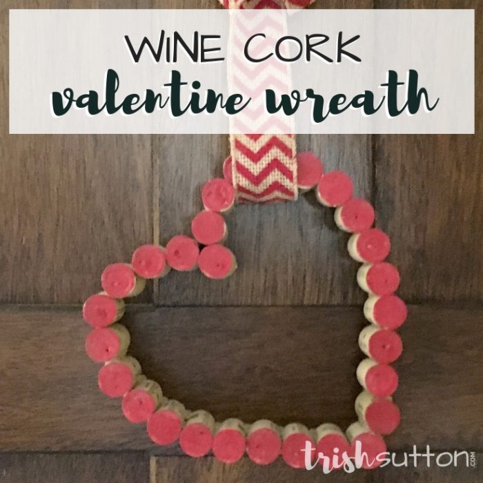 Wine Cork Valentine Heart Decor & Free Printable Pattern by TrishSutton.com