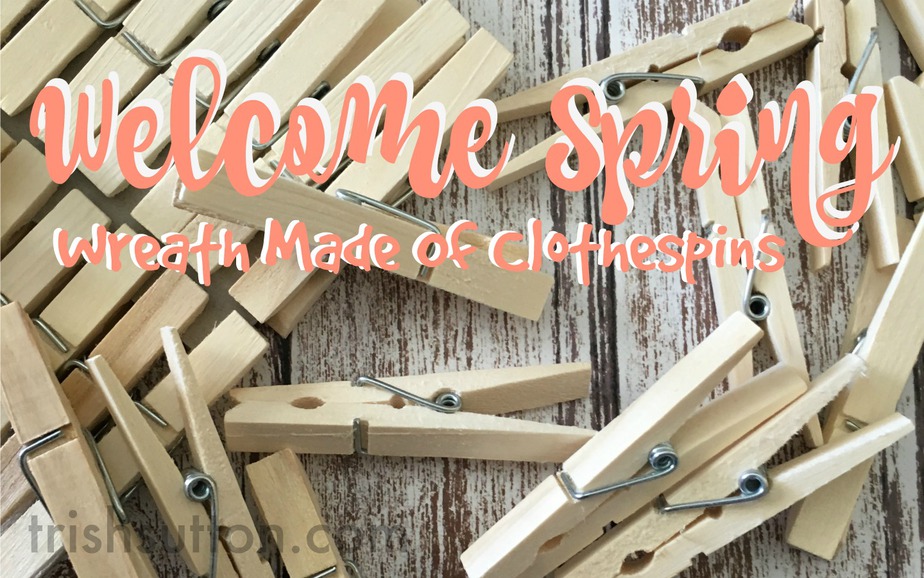 Spring Wreath Made Of Clothespins