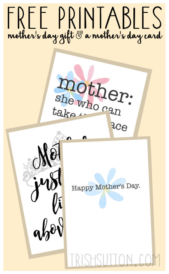 Free Printables: Gift And Card For Mother's Day | TrishSutton.com