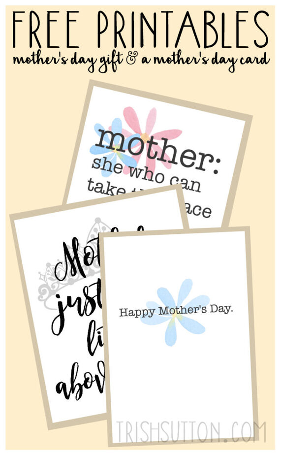 Twice the love!! Two Free Printables: Gift And Card For Mother's Day.