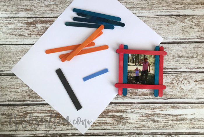 Magnetic Craft Stick Picture Frame; A fun popsicle stick craft for kids. TrishSutton.com