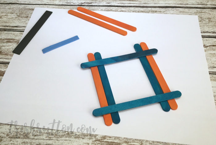 Magnetic Craft Stick Picture Frame; A fun popsicle stick craft for kids. TrishSutton.com