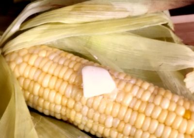 Simple Corn on the Cob; Roasted in Husk, No Shucking. TrishSutton.com