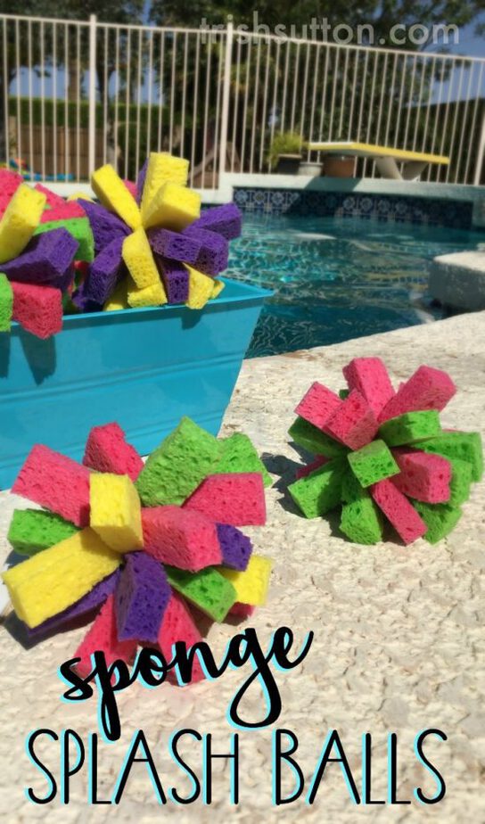Summertime Fun: Sponge Splash Balls. Perfect for water fights, pool games and a fun way to cool off! TrishSutton.com
