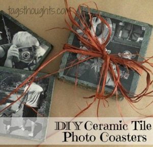 DIY Ceramic Tile Photo Coasters; Grandparent's Day, Mother's Day, Father's Day, Christmas, Birthdays. TrishSutton.com