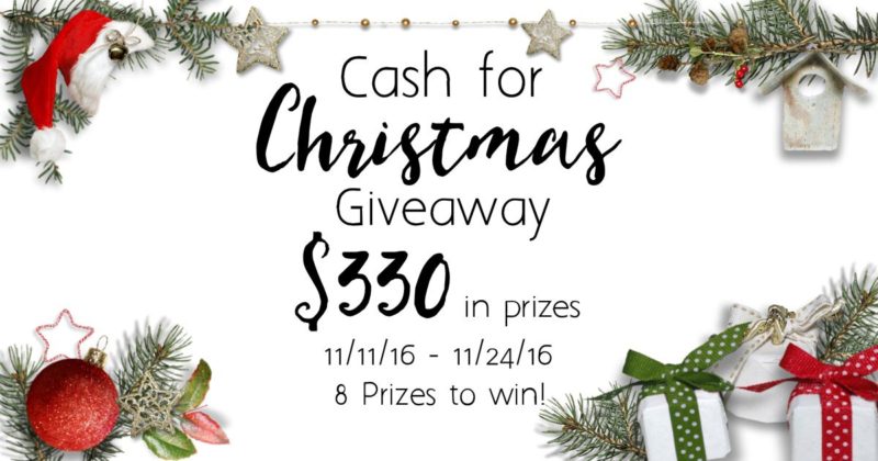 Christmas Cash Giveaway; Win 1 of 8 Gift Cards {$330 in Prizes}