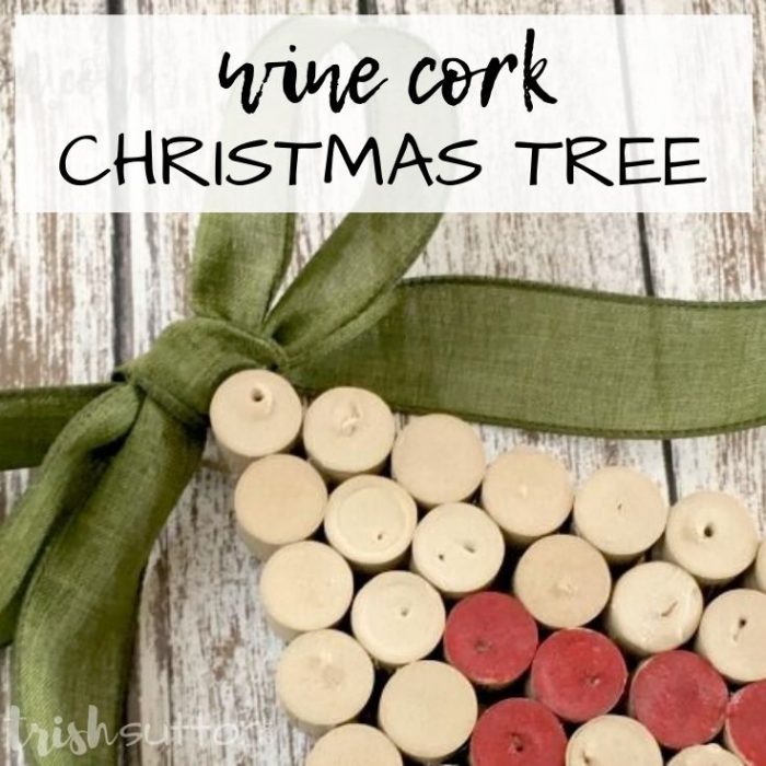 Tis' the season for a festive upcycled creation; Wine Cork Christmas Tree Holiday Decor; Upcycled Wall Hanging. A simple creation for the holiday season. TrishSutton.com