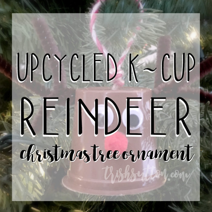 Upcycled K-Cup Reindeer Christmas Tree Ornament, TrishSutton.com