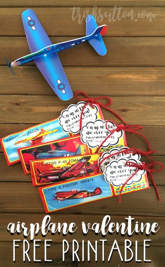 Airplane Valentine With Free Printable Non Candy Kids Valentine
