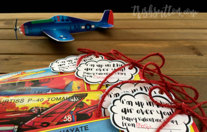 Airplane Valentine With Free Printable; Non Candy Kids Valentine by TrishSutton.com