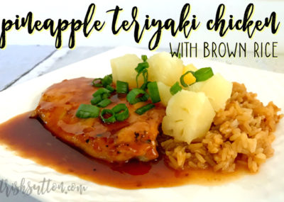 Pineapple Teriyaki Chicken With Brown Rice Crock Pot Recipe | TrishSutton.com
