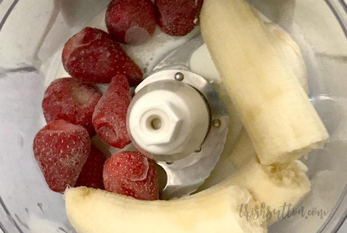 Guilt Free Strawberry Banana Ice Cream Recipe; TrishSutton.com 