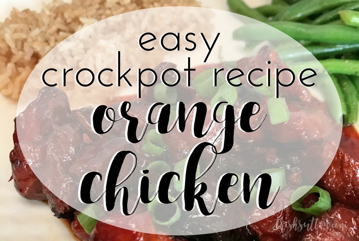 A simple family meal made with just five ingredients and full of flavor; Easy Crockpot Orange Chicken Recipe. TrishSutton.com