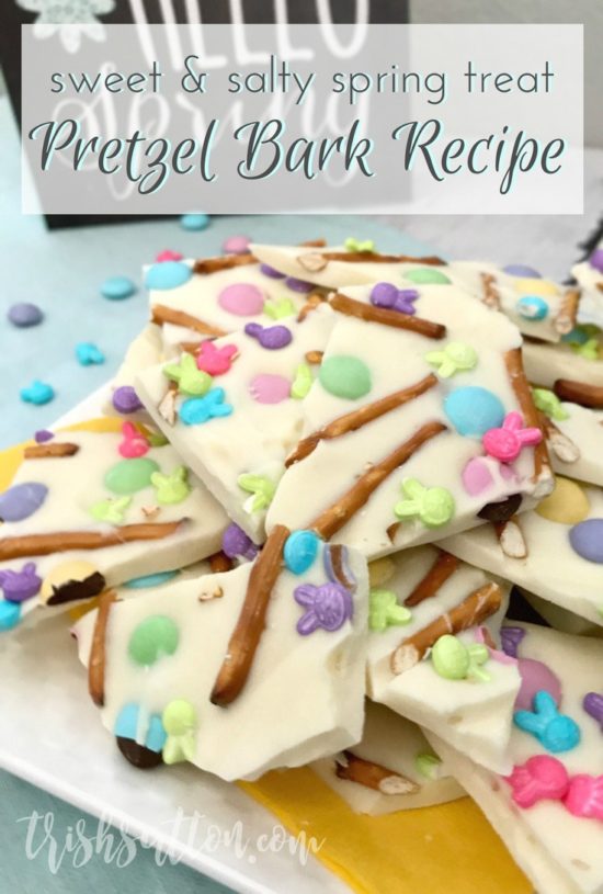 Sweet and salty. White Chocolate, vanilla and milk chocolate. Spring colors and festive sprinkles. Chocolate Vanilla Pretzel Bark Recipe. 