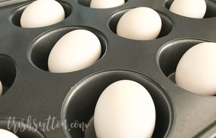 Perfect Hard Boiled Eggs {Simple How to Make Eggs in the Oven} TrishSutton.com