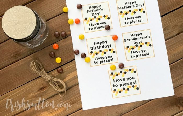 Candy Gift Printables: Love You To Pieces {Father's Day}
