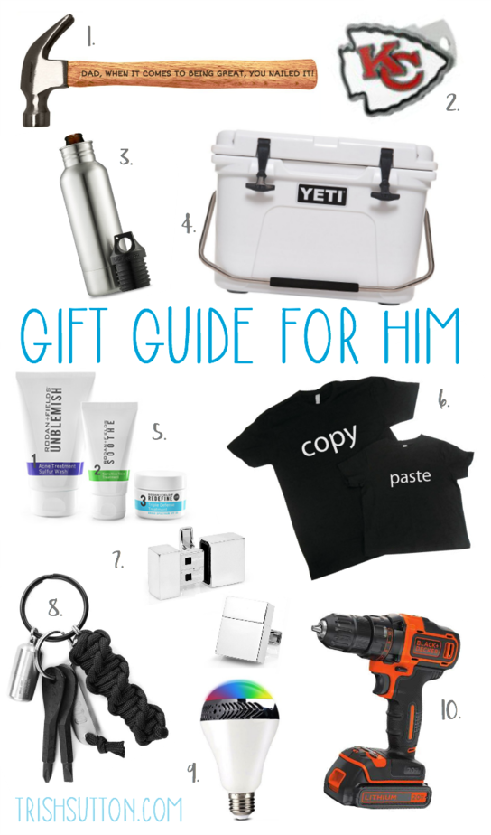 Gift Guide For Him: Father's Day Must Haves from $22 to $249. trishsutton.com