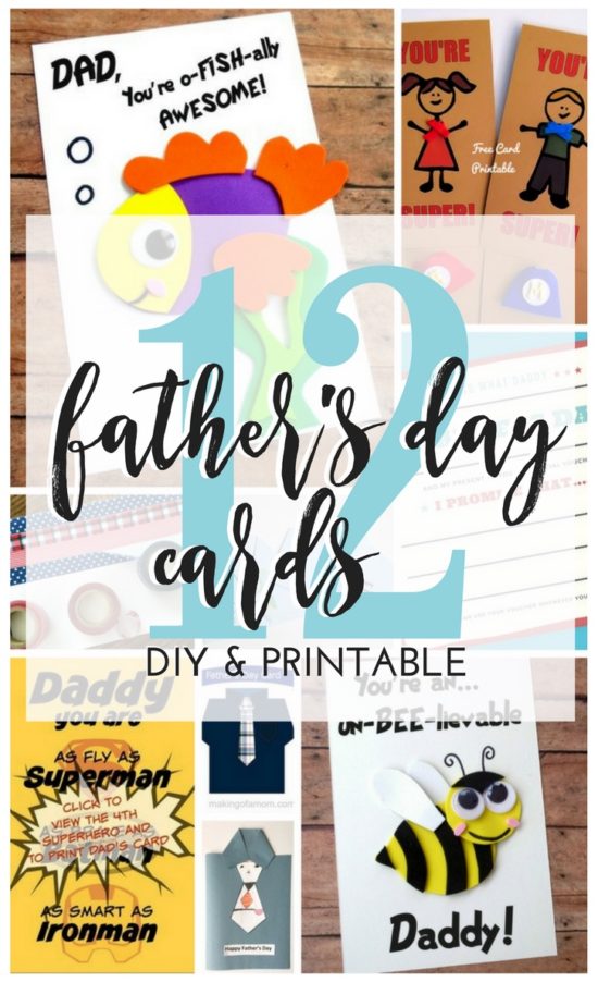 12 DIY & printable cards for Dad from neckties to superheroes! Father's Day Cards : DIY And Printable Greetings For Dad. TrishSutton.com