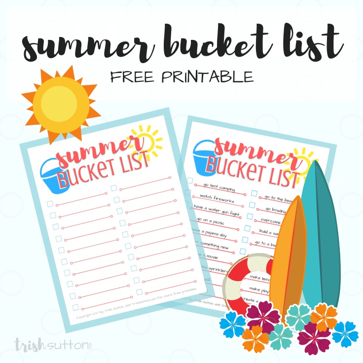 Summer Bucket List Free Printable | Happy First Day of Summer