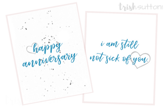 Happy Anniversary Three Printable Greeting Cards
