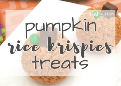 Pumpkin Rice Krispies Treats; Kid's Halloween Party Idea, TrishSutton.com