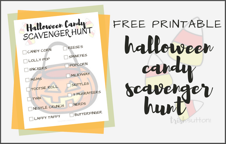 Halloween Candy Scavenger Hunt Free Printable by Trish Sutton