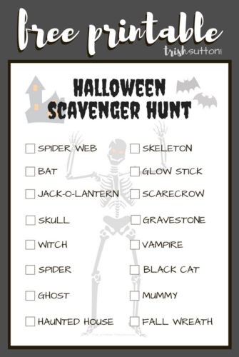 Halloween Scavenger Hunt Free Printable TrishSutton.com