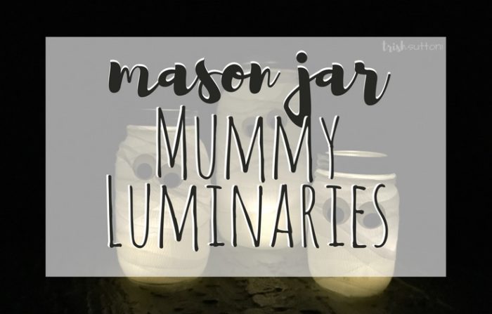 Mason Jar Mummy Luminaries are a simple and silly way to add Halloween cheer both outdoors and indoors. Along with the Mason Jars you will need a roll or two of first aid gauze and tea lights or candles. (Add my favorite battery operated tea lights and you won't even have to remember to light your mummies at night - they have timers!) TrishSutton.com