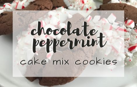 Simple, soft, chewy and festive! This Simple Cake Mix Chocolate Peppermint Cookies Recipe is perfect for the busy holiday season. TrishSutton.com