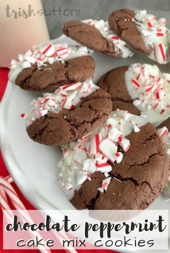 Simple Cake Mix Chocolate Peppermint Cookies Holiday Recipe