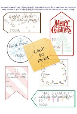 Free Printable Christmas Gift Tags | Six Different Gift Tags